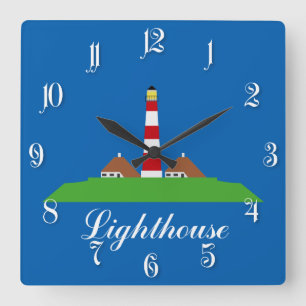 Leuchtturm Quadratische Wanduhr