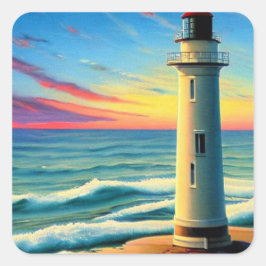 Leuchtturm Quadratischer Aufkleber