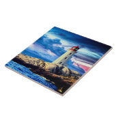 Leuchtturm R - Große Keramik Fliese (Seite)