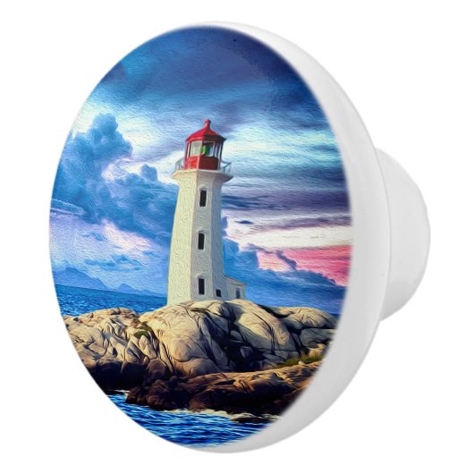 Leuchtturm R - Knob Keramikknauf (Rechts)