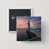 Leuchtturm Raffles | Jachthafen, Singapur Button (Vorne & Hinten)