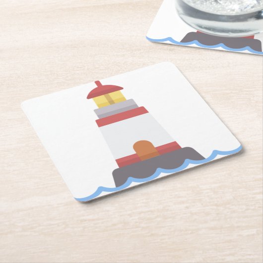 Leuchtturm Rechteckiger Pappuntersetzer (angewinkelt)