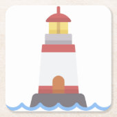 Leuchtturm Rechteckiger Pappuntersetzer (Vorderseite)