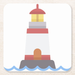 Leuchtturm Rechteckiger Pappuntersetzer