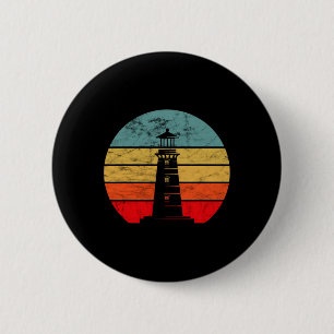 Leuchtturm Retro Vintage Strand Bootfahren Küstenl Button
