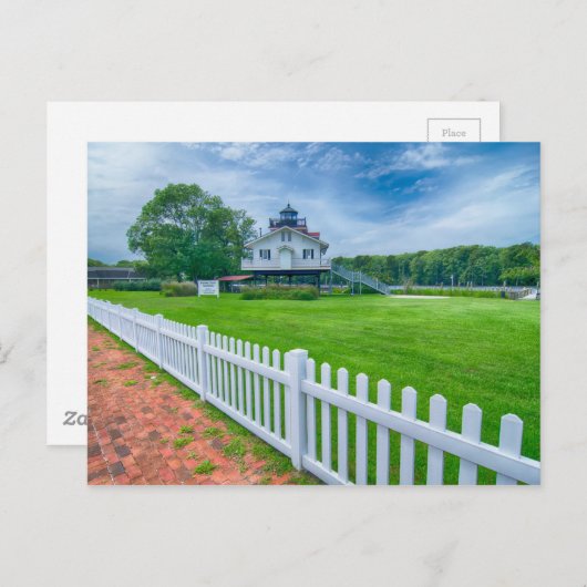Leuchtturm Roanoke in North Carolina Postkarte (Vorne/Hinten)