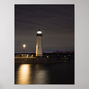 Leuchtturm Rockwall Hafen Poster