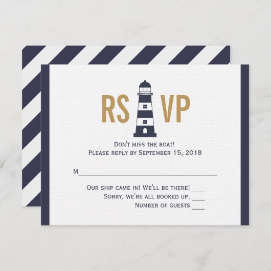 Leuchtturm RSVP Karte (Vorne/Hinten)