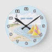 Leuchtturm Runde Wanduhr (Vorderseite)