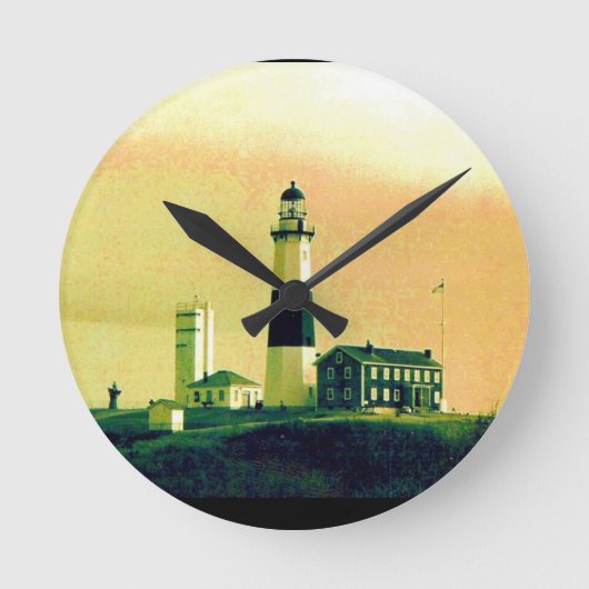 Leuchtturm Runde Wanduhr (Vorderseite)