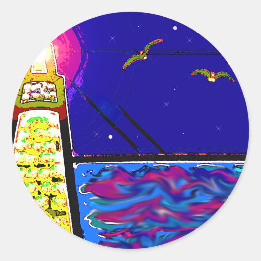 Leuchtturm Runder Aufkleber (Vorderseite)