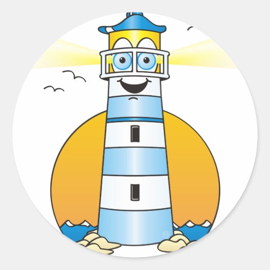Leuchtturm Runder Aufkleber (Vorderseite)