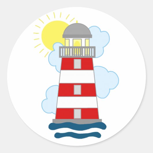 Leuchtturm Runder Aufkleber (Vorderseite)