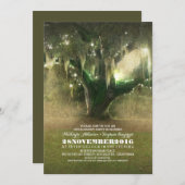 Leuchtturm Rustikale Eichenbaum-Engagement-Partei Einladung (Vorne/Hinten)