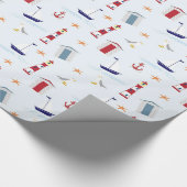 Leuchtturm Sailboat Starfish Kinderdusche Geschenkpapier (Ecke)