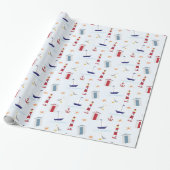 Leuchtturm Sailboat Starfish Kinderdusche Geschenkpapier (Ungerollt)