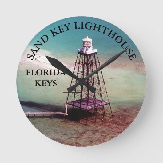 Leuchtturm Sand Key, Florida Keys Round Wall Uhr (Vorderseite)