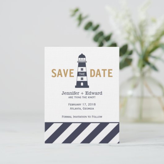 Leuchtturm Save The Date (Stehend Vorderseite)
