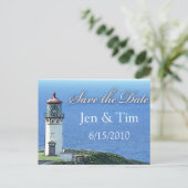 Leuchtturm Save the Date Ankündigungspostkarte (Stehend Vorderseite)