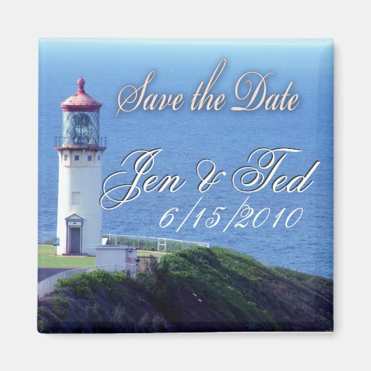 Leuchtturm Save the Date Magnet (Vorne)