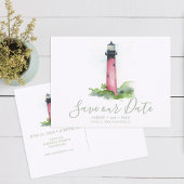 Leuchtturm Save the Date Postkarte