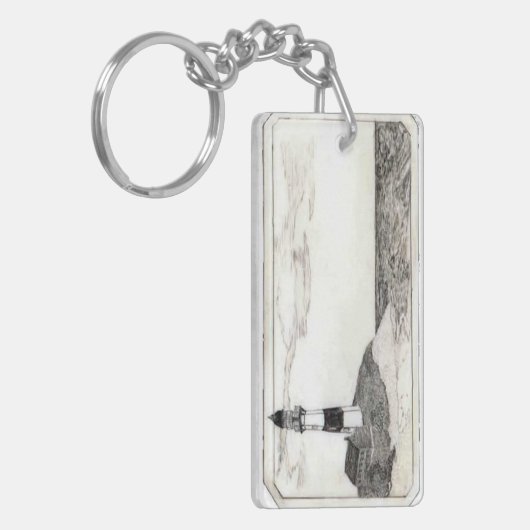 Leuchtturm-Schnitzerei-Schlüsselanhänger Schlüsselanhänger (Vorderseite links)