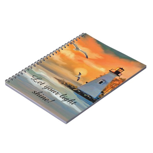 Leuchtturm Seagull Sunset Personalisiert Notizblock (Linke Seite)