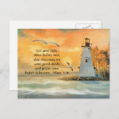 Leuchtturm Seagulls Christliche Bibel Verse Postka Postkarte (Vorne/Hinten)