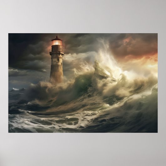 Leuchtturm Seakoast Serene Landschaft Poster (Vorne)