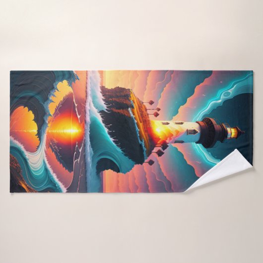 Leuchtturm Seascape Badehandtuch (Badehandtuch)