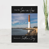 Leuchtturm Seascape Vatertag für Schwiegersohn Karte (Vorderseite)