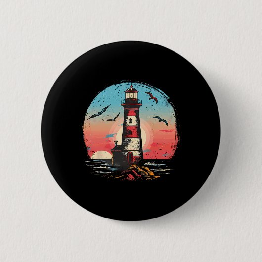 Leuchtturm Seaside House Sailing Sea Boating Light Button (Vorderseite)