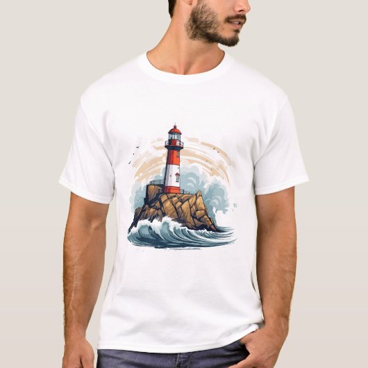 Leuchtturm Seeküste Schönheit Natur Entdeckung des T-Shirt (Vorderseite)