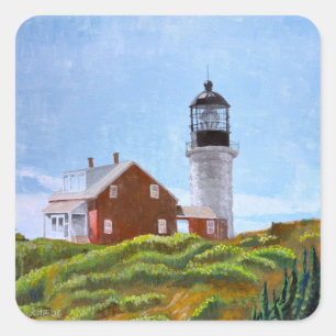 Leuchtturm Seguin Island Quadratischer Aufkleber