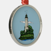 Leuchtturm Silbernes Ornament (Rechts)