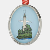 Leuchtturm Silbernes Ornament (Links)