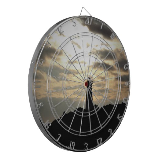 Leuchtturm-Silhouette Dartscheibe (Vorderseite Links)