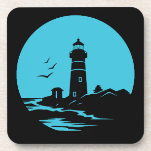 Leuchtturm-Silhouette Getränkeuntersetzer