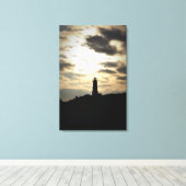Leuchtturm-Silhouette Leinwanddruck (Insitu (Holzboden))