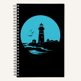 Leuchtturm-Silhouette Notizblock