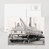 Leuchtturm & Skipjack Postkarte (Vorne/Hinten)