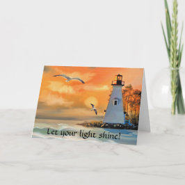 Leuchtturm Sonnenuntergang Christliche Ermutigungs Karte