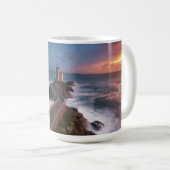 Leuchtturm-Sonnenuntergang Plouzané | Finistère, Kaffeetasse (VorderseiteRechts)