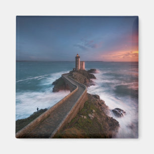 Leuchtturm-Sonnenuntergang Plouzané Finistère, Magnet