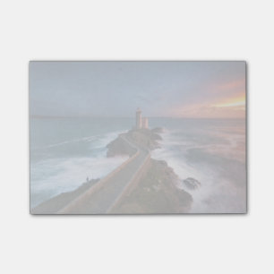 Leuchtturm-Sonnenuntergang Plouzané Finistère, Post-it Klebezettel