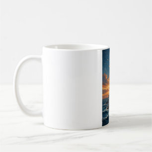 Leuchtturm Sonnenuntergang Seelandschaft Vintage R Kaffeetasse