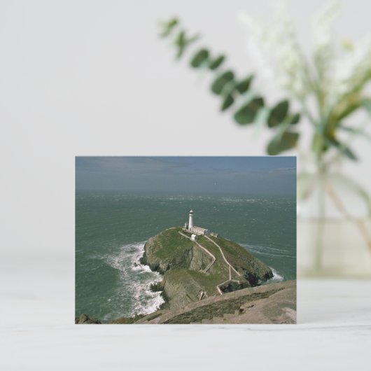 Leuchtturm, South Stack, Anglessy, Nord-Wales Postkarte (Stehend Vorderseite)