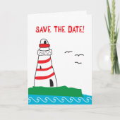Leuchtturm Speichern Sie die Datumskarten Ankündigung (Vorderseite)