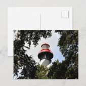 Leuchtturm St. Augustine oben, gerahmt von Eichen Postkarte (Vorne/Hinten)