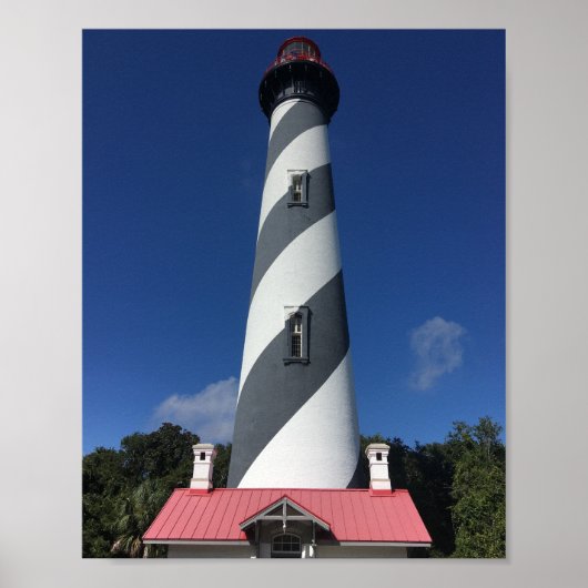 Leuchtturm St. Augustine und blauer Himmel. Poster (Vorne)